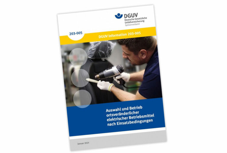 Titelseite der Broschüre DGUV Information 203-005