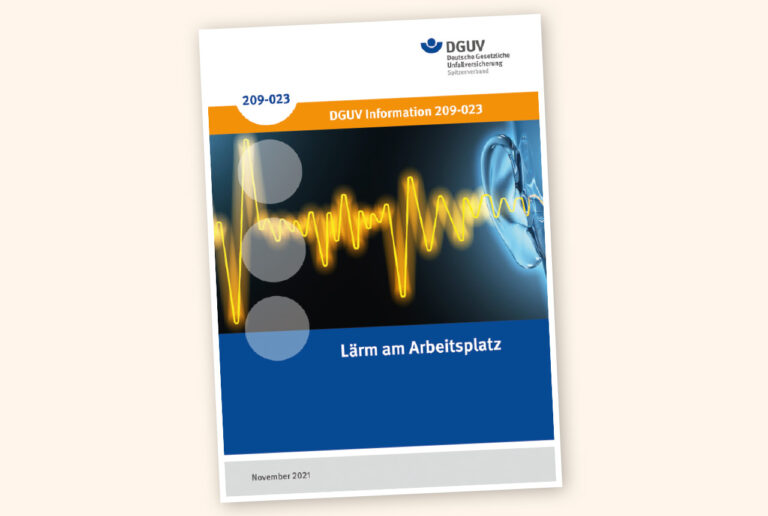 Titelseite der Broschüre „Lärm am Arbeitsplatz“