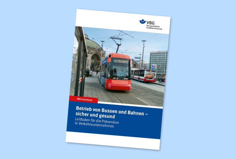 Titelseite des Branchenleitfadens: Betrieb von Bahnen und Bussen - sicher und gesund