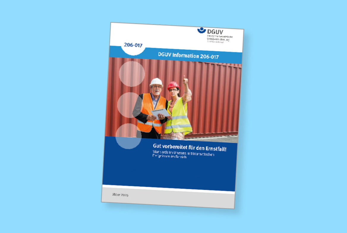 Titelseite der Broschüre Gut vorbereitet für den Ernstfall der DGUV